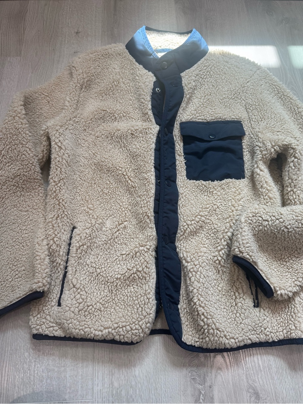GUC Goodfellow & Co | High Pile Fleece Faux Fur Jacket| Snap Button | Sz Small